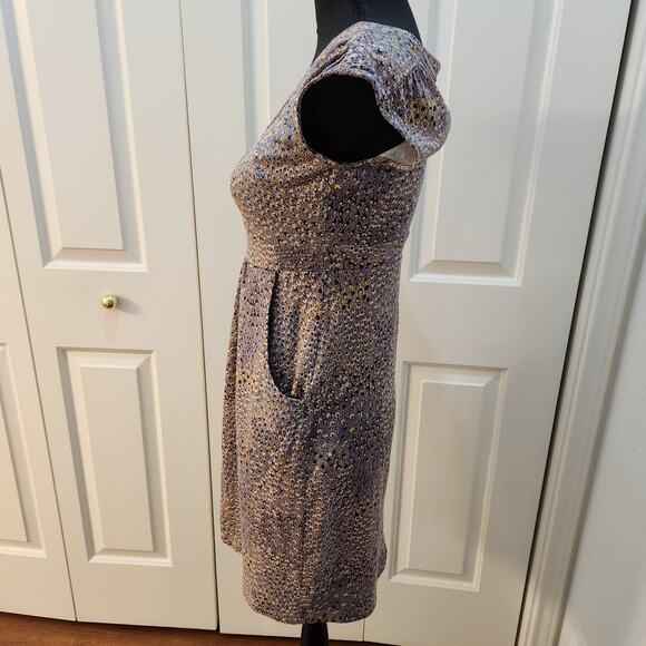 Boden size 4R Purple Dress with Yellow and Blue Floral Print - Picture 4 of 10